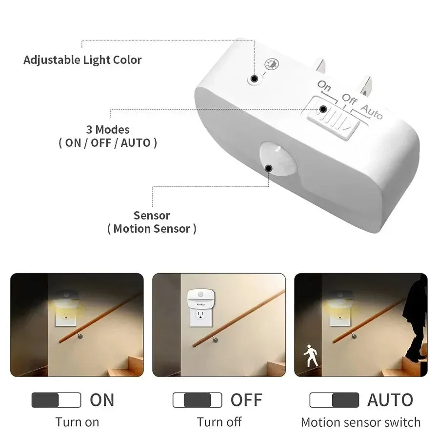 BowLift | LumoSense LED Night Light | With Motion & Light Sensor | Dimmable & Energy Efficient | Warm White & Cool White