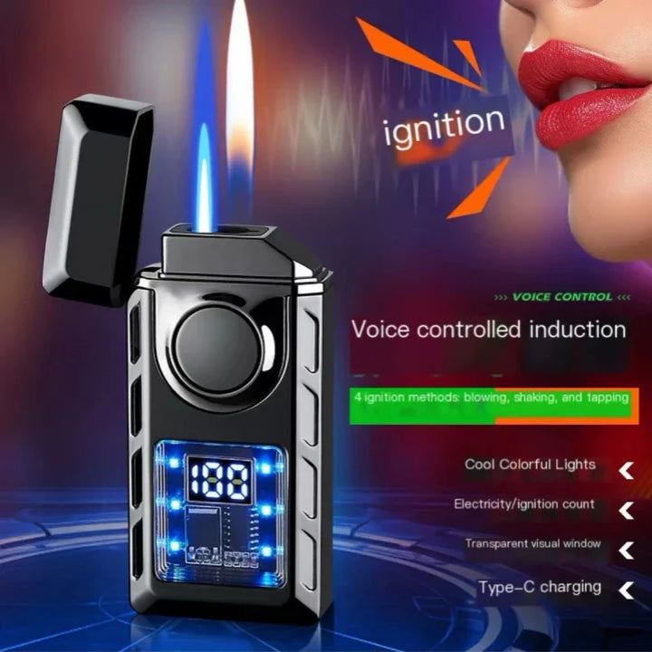 Voice Controlled USB Colorful Double Flame Lighter | Bowlift