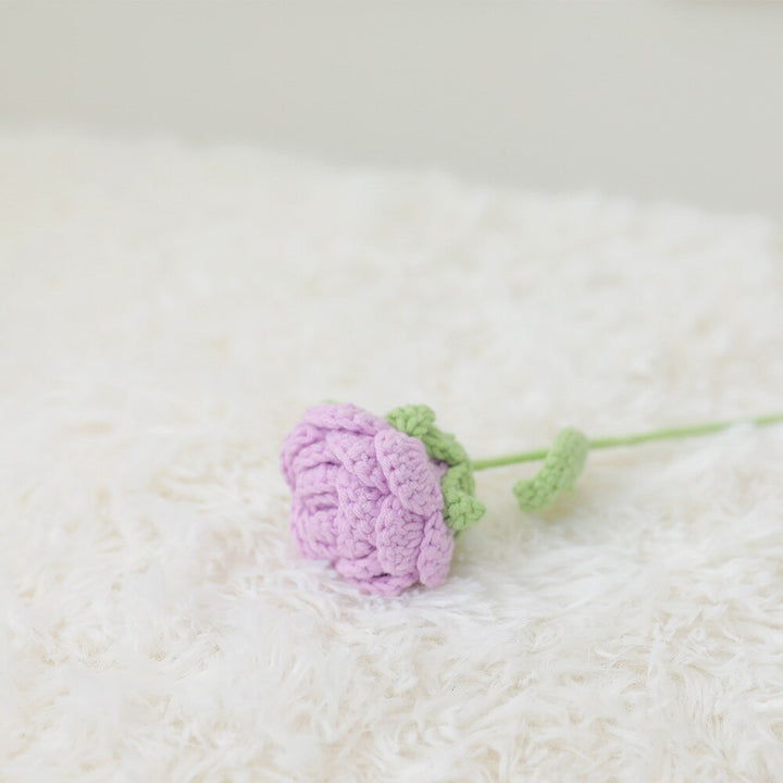 Hand-knitted rose bouquet