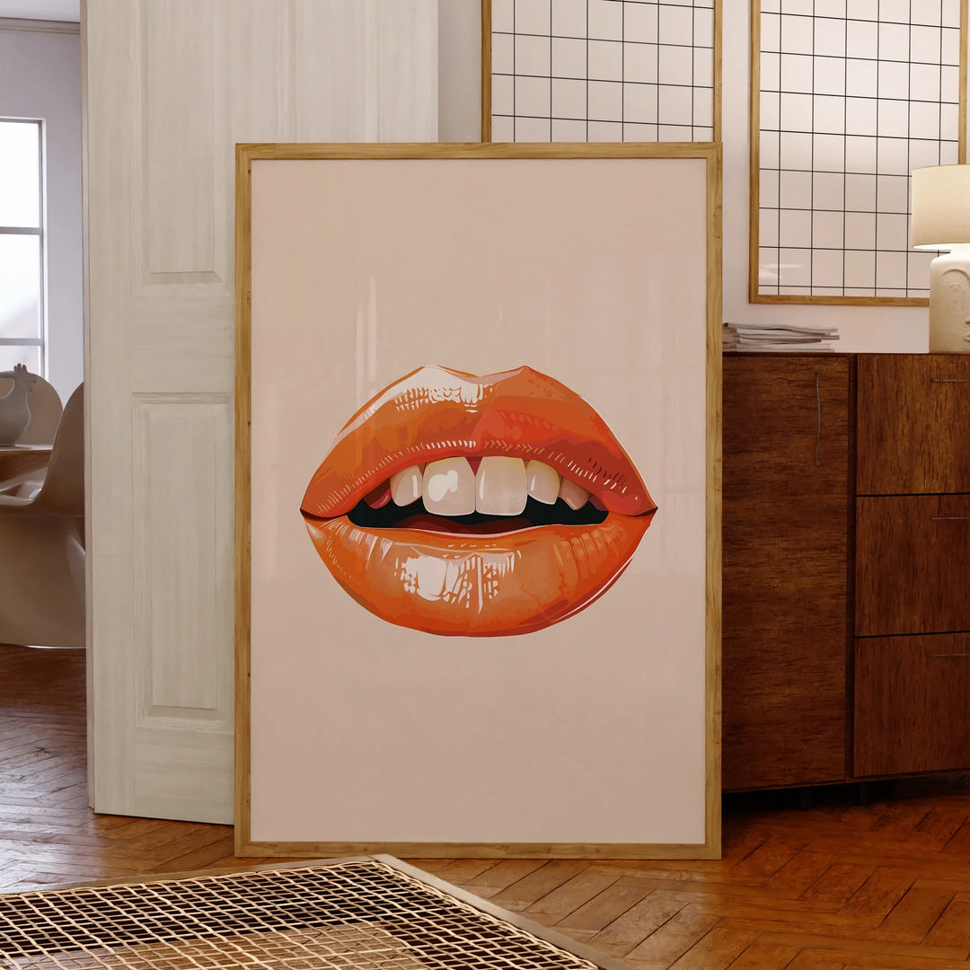 Coral Lips Wall Art | Bowlift