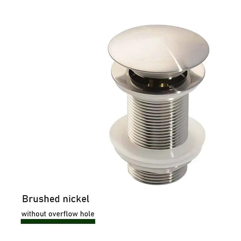 Drain screw with push-down popup – brass | 11 colors | With or without overflow Bowlift