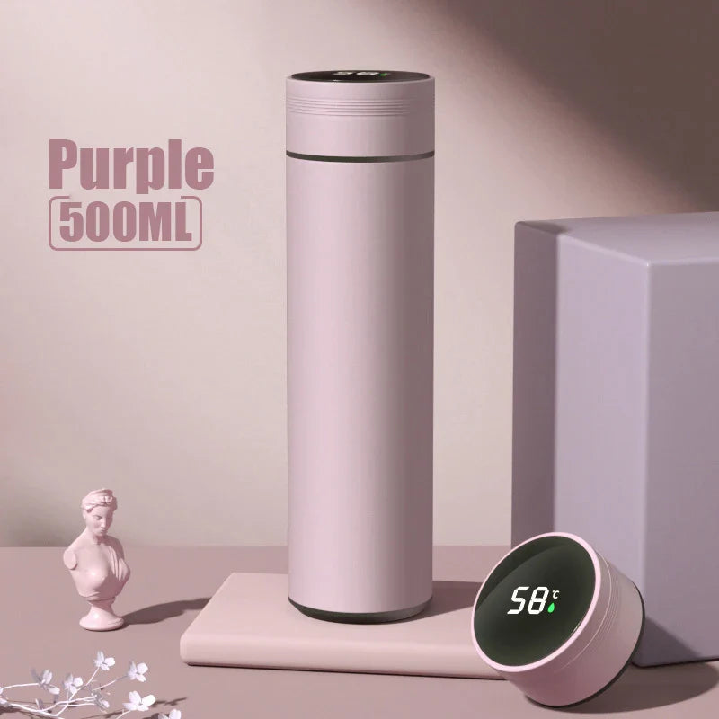 Stainless steel thermos with digital display