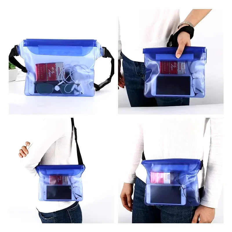 BowLift | Waterproof Hip Bag AquaSafeX | 3-fold Sealing | Transparent Dry Bag for Smartphone & Valuables | Adjustable Strap