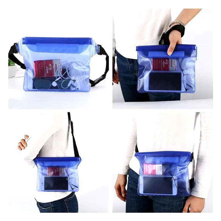 BowLift | Waterproof Hip Bag AquaSafeX | 3-fold Sealing | Transparent Dry Bag for Smartphone & Valuables | Adjustable Strap