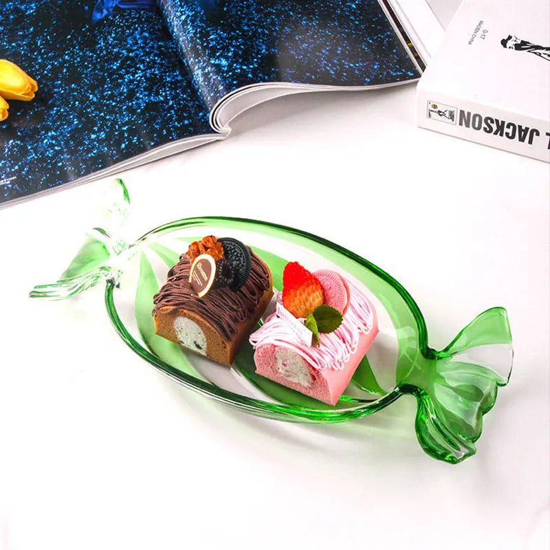Candy-shaped Glass Snack Plate