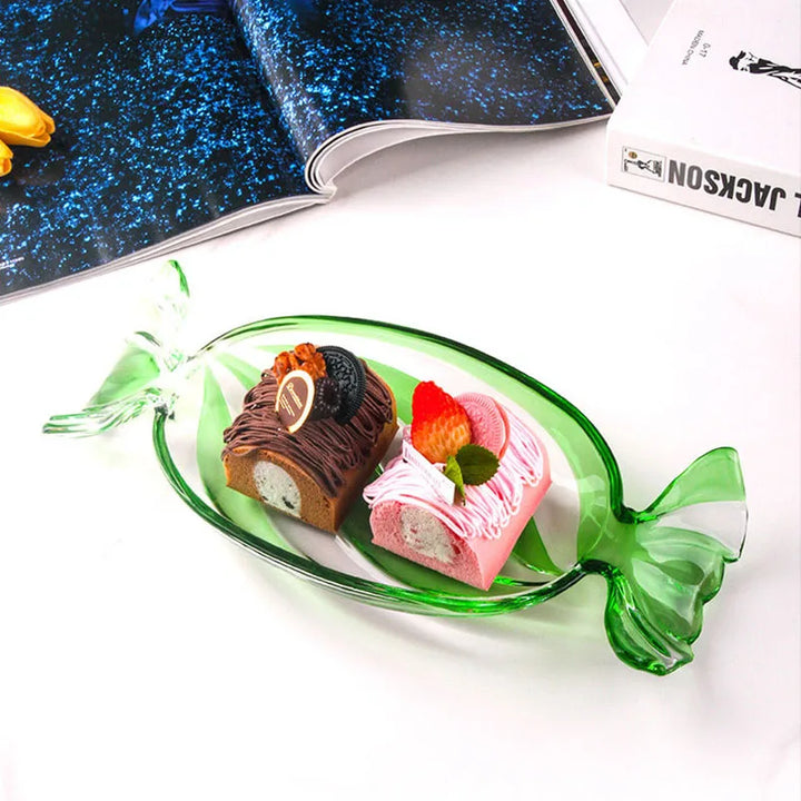 Candy-shaped Glass Snack Plate