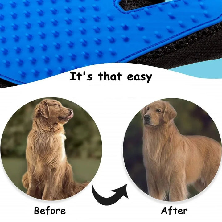BowLift | Fur Care Glove PawLiss TouchGlove | 5-Finger Massage Glove for Dogs & Cats | 23.2×17.2 cm | TPR & Mesh | Left or Right