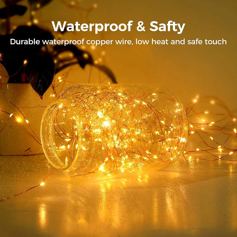 BowLift | LED Fairy Lights LumiCord | USB & Remote Control | 8 Modes | Warm White | IP65 Waterproof | Copper Wire | 5–30 m