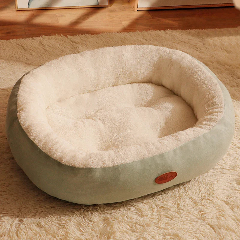 Oval Plush Bed for Dogs & Cats Bowlift