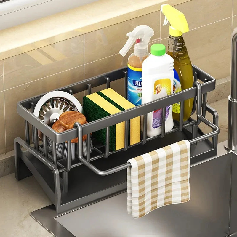 BowLift | Kitchen Soft Sponge Holder Kitchen | Multifunctional Draining Rack | For Sink, Cloths & Dish Soap | Organizer Shelf