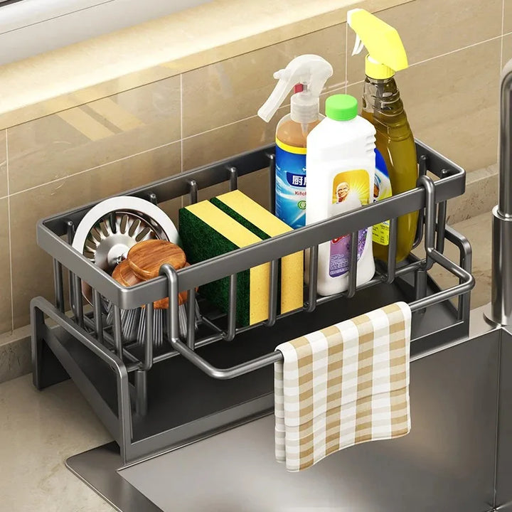 BowLift | Kitchen Soft Sponge Holder Kitchen | Multifunctional Draining Rack | For Sink, Cloths & Dish Soap | Organizer Shelf