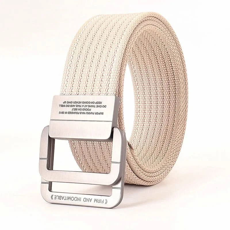 BowLift | Unisex Canvas Belt – Double Metal Ring Buckle, Adjustable