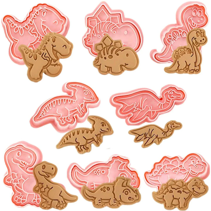 DinoBak - Fun Dino Cookie Cutters Set 8 pieces Bowlift