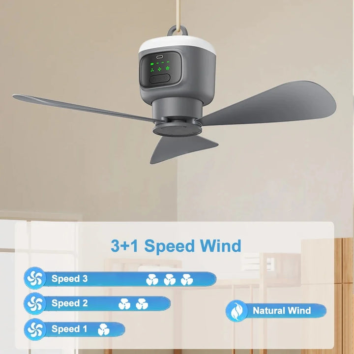 12000mAh Portable Ceiling & Camping Fan – Outdoor Tent Air Circulator and Cooling Ventilator | Bowlift