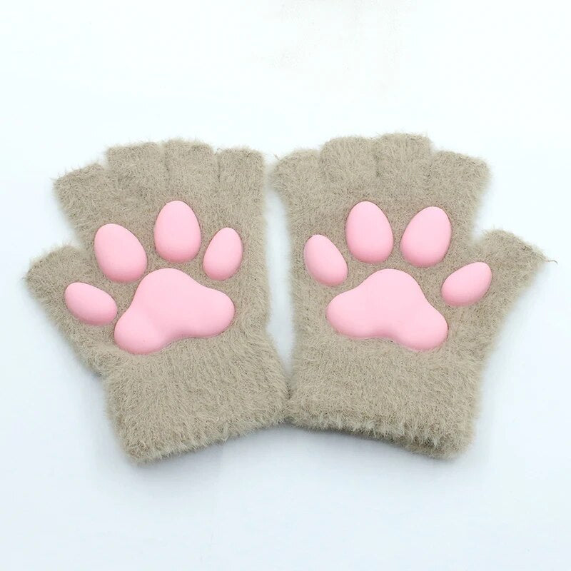 BowLift | 3D Cat Paw Soft Fingerless Gloves