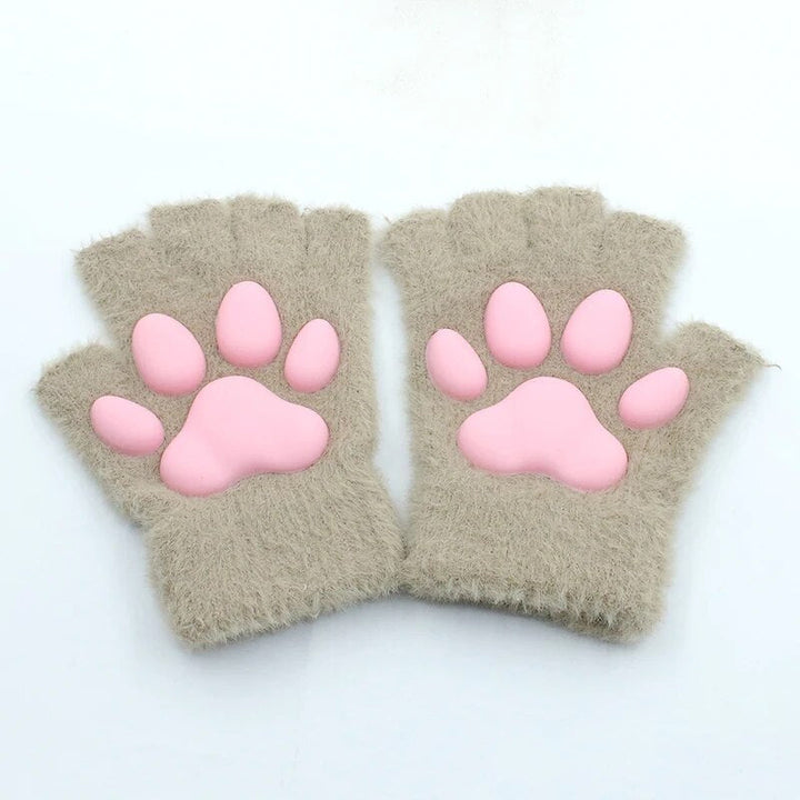 BowLift | 3D Cat Paw Soft Fingerless Gloves