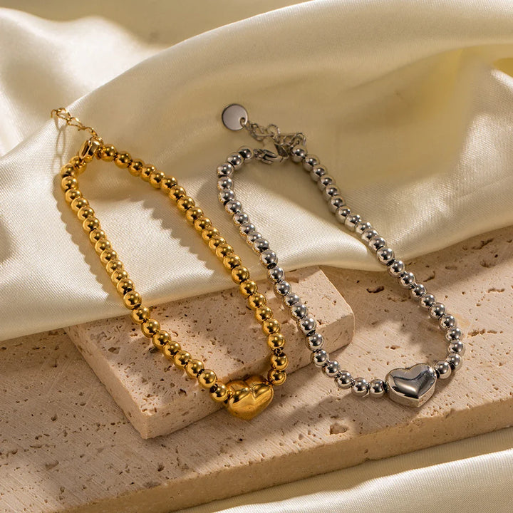 BowLift | 18k Classy Beaded Heart Bracelet