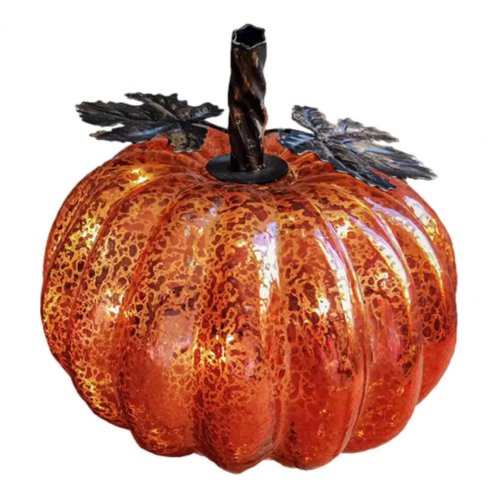 BowLift | Aurelia Glow Glass Pumpkin Decoration | Starry Sky Design | LED & Timer Function | Autumn & Halloween