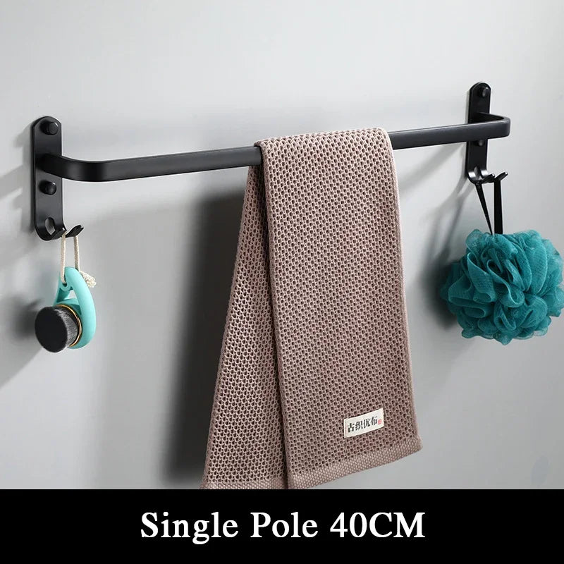 Fester Towel Holder - Black Aluminum | Screw Mount Bowlift