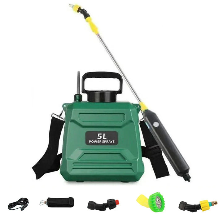 BowLift | SPRAYMATE Pro Battery Pressure Sprayer | 5 L Shoulder Spray Bottle | USB Charging & Adjustable Nozzle | For Garden, Cleaning & Weed Control