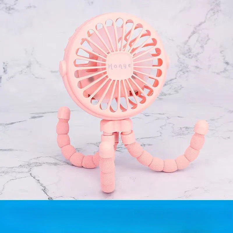 Rechargeable Baby Stroller Fan: Handheld USB Bladeless Mini Ventilator - Silent Cooling for Outdoor Use, Neck and Table Fan | Bowlift