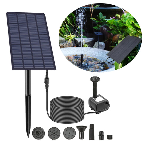 BowLift | Solar Fountain SOLAQUA | 6-in-1 Set with 4 Nozzles | Without Power Connection | For Pond & Garden