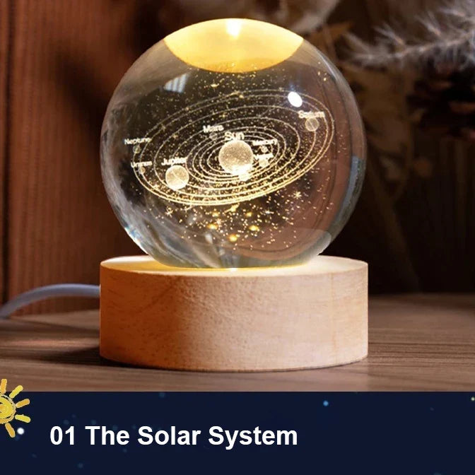 BowLift | Astranova Galaxy Night Light | LED Crystal Ball with Milky Way Design | Warm White Light | Creative Gift for Kids & Adults