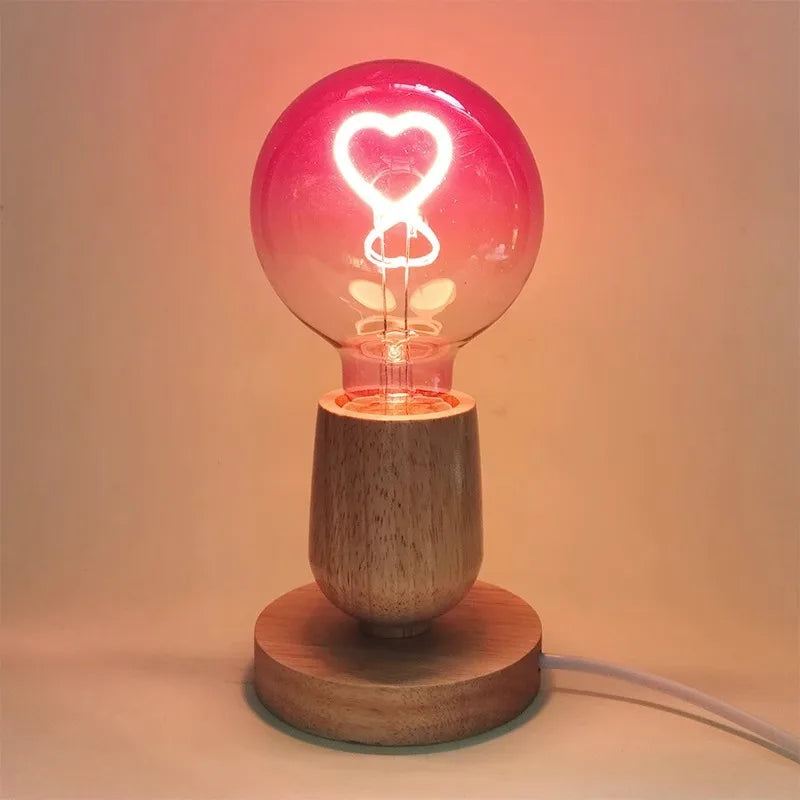 Pink LED light bulb with heart pattern – gradient | Bowlift