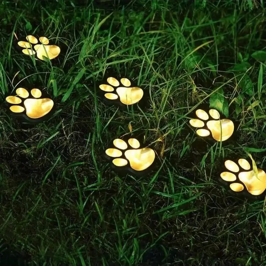 BowLift | Solar lamp in paw print design – LED garden lighting in multicolor for outdoor use