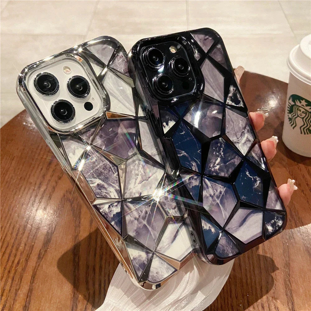 BowLift | Geometric Colorful Marble iPhone Case