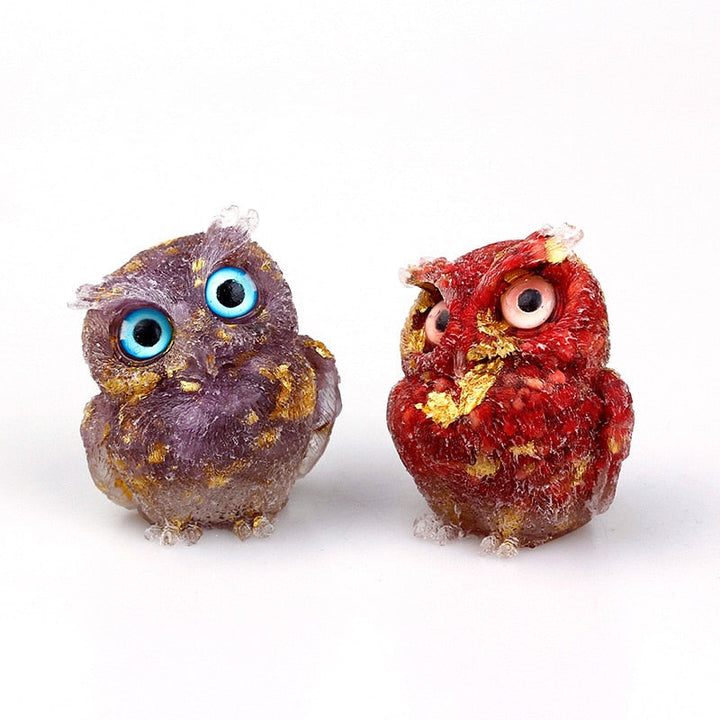 BowLift | Natural Crystal Owl Figurine: Handmade Collector's Item