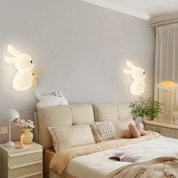 RabbitGlow Lamp - Playful LED Children's Wall Lamp Bowlift