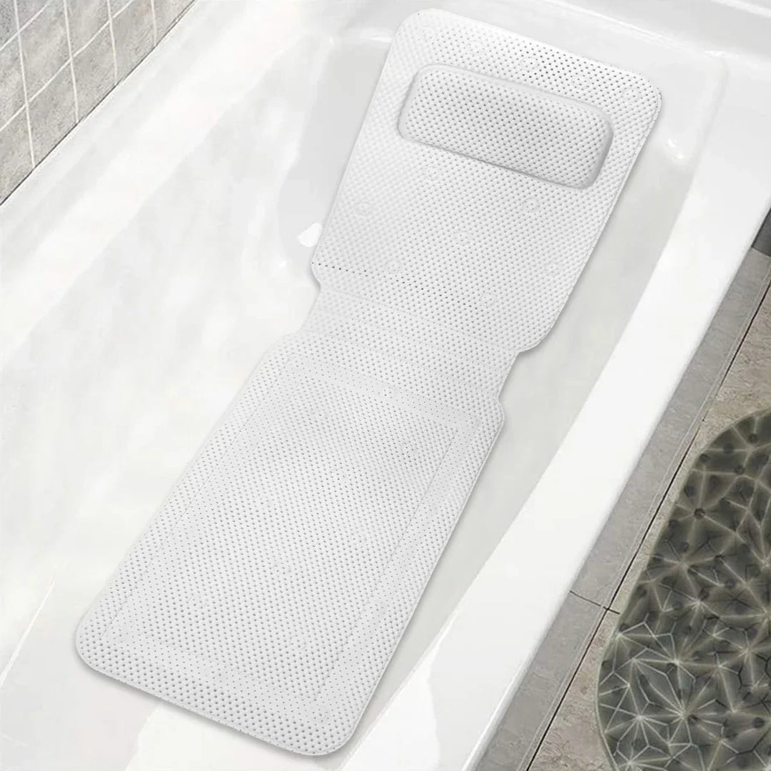 HydroComfort Non-Slip Bathtub Mat with Pillow Bowlift