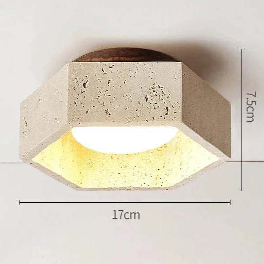 BowLift | Wabi Sabi Travertine LED Ceiling Lamp
