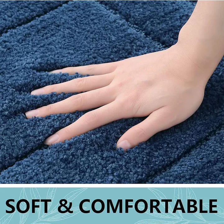 Bathroom Mat Microfiber Non-Slip – Double Layer Bath Mat | Highly Absorbent & Soft | Comfort Doormat | Bowlift