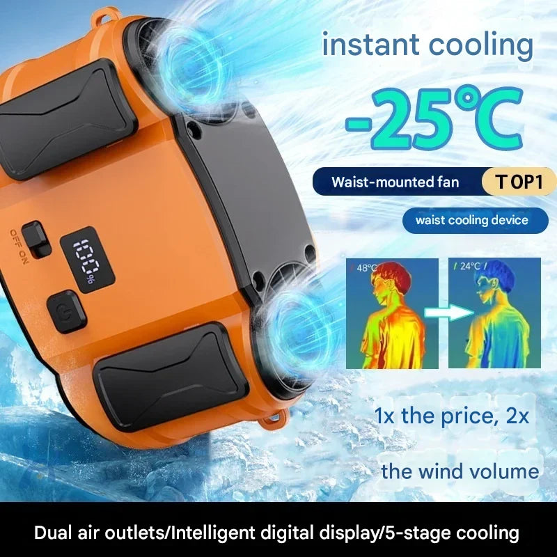 BowLift | Outdoor Double Air Outlet Waist & Neck Fan with Dual Vents – WindMate