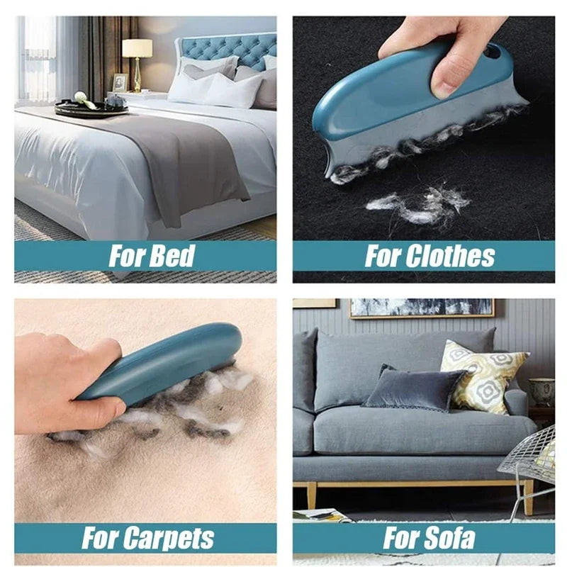 BowLift | Fluffigob Fuzz & Pet Hair Remover Brush | 2-in-1 Cleaning with Double Comb Structure | For Couch, Clothing, Carpet | 15 × 6 × 2 cm