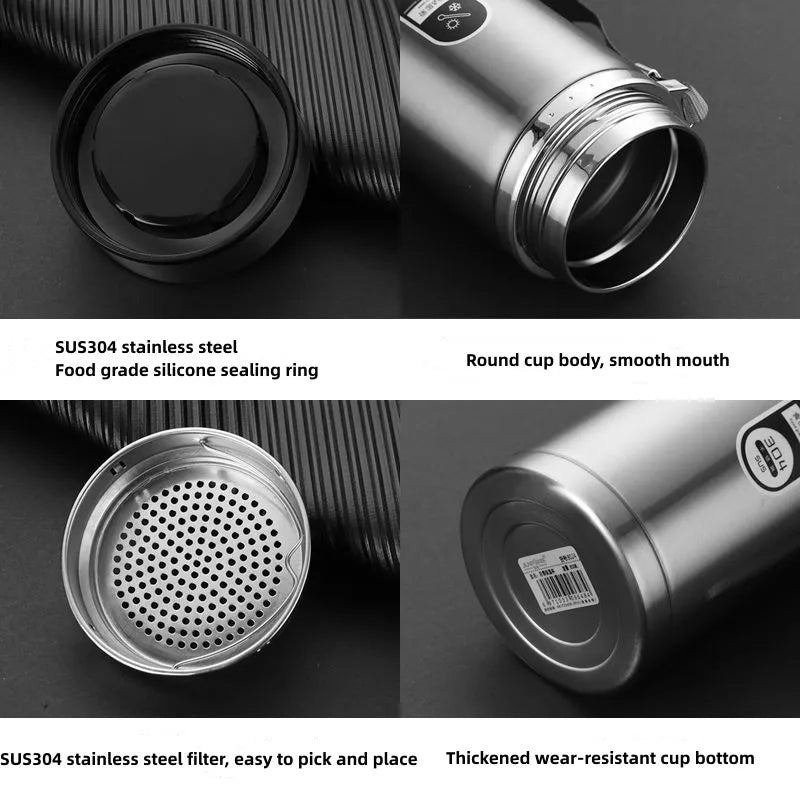 TempraBottle – Smart Thermos Bottle with LED Temperature Display (800ml–1L) | Bowlift