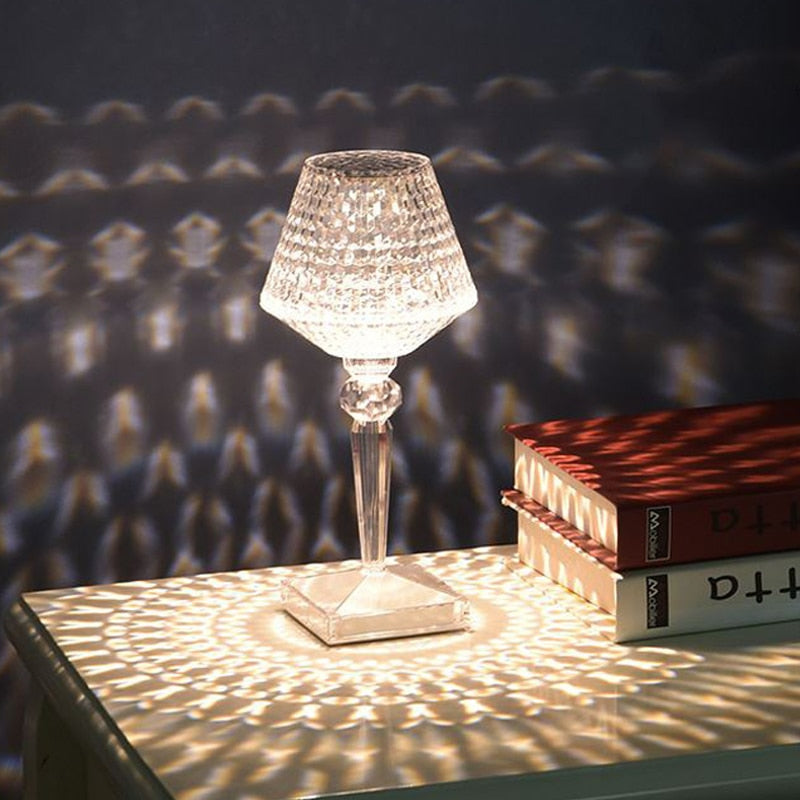 BowLift | Diamond Glow Rechargeable Crystal Table Lamp