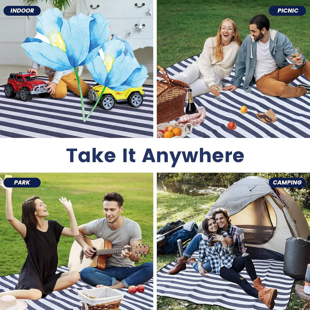 BowLift | Vivantura Picnic Blanket Extra Large | Waterproof & Sand Resistant | Foldable for 8 People | Ideal for Beach & Park