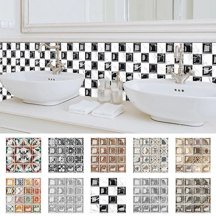 DecoMosaic 3D Mosaic Wall Tile Stickers Bowlift