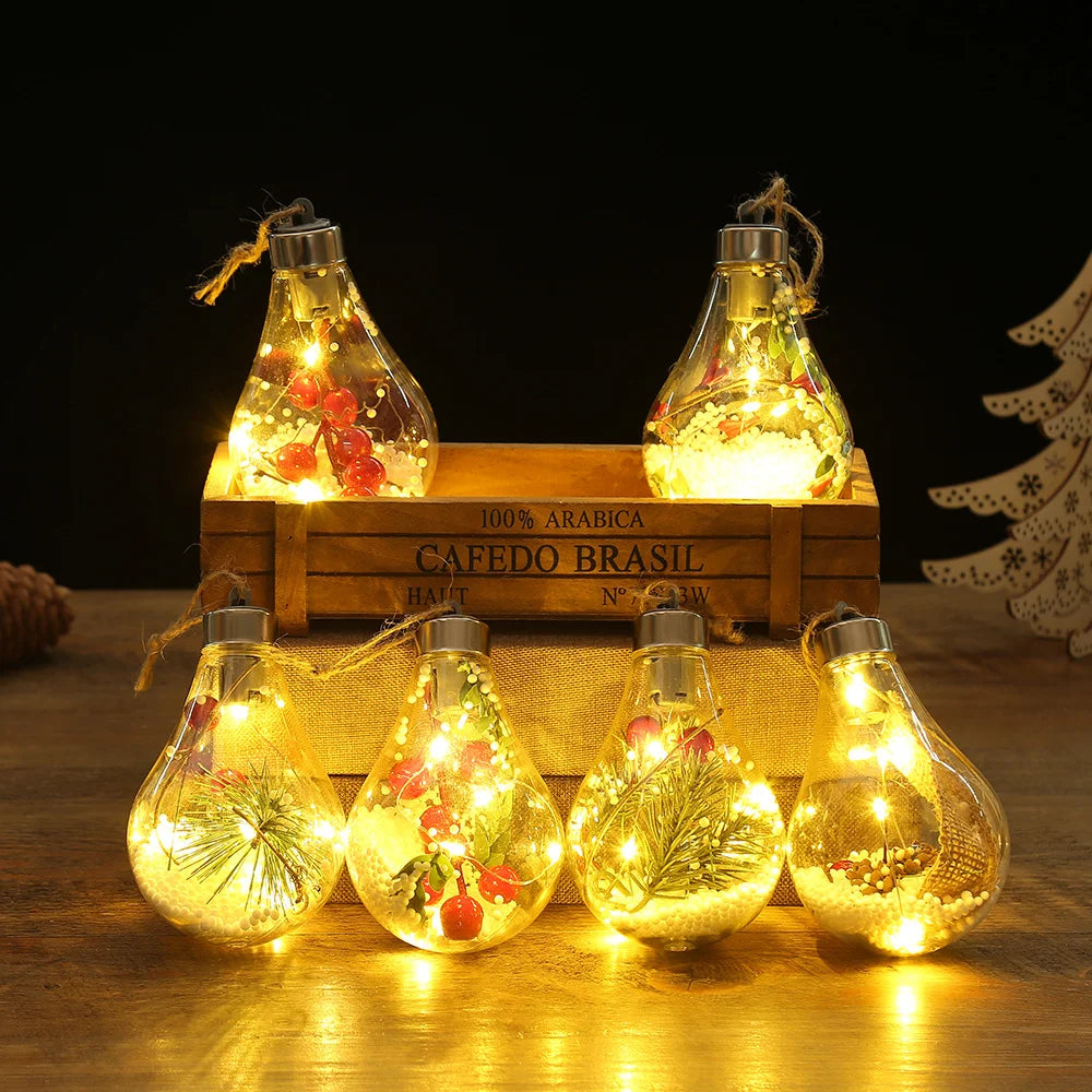 BowLift | LumiLeaf LED Light Orb with Leaves | Transparent Decorative Light with Warm Sparkle | Battery Operated & Hangable | For Weddings, Christmas & Living Room