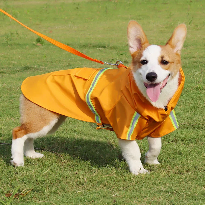 Waterproof Dog Raincoat with Hood & Reflectors Bowlift