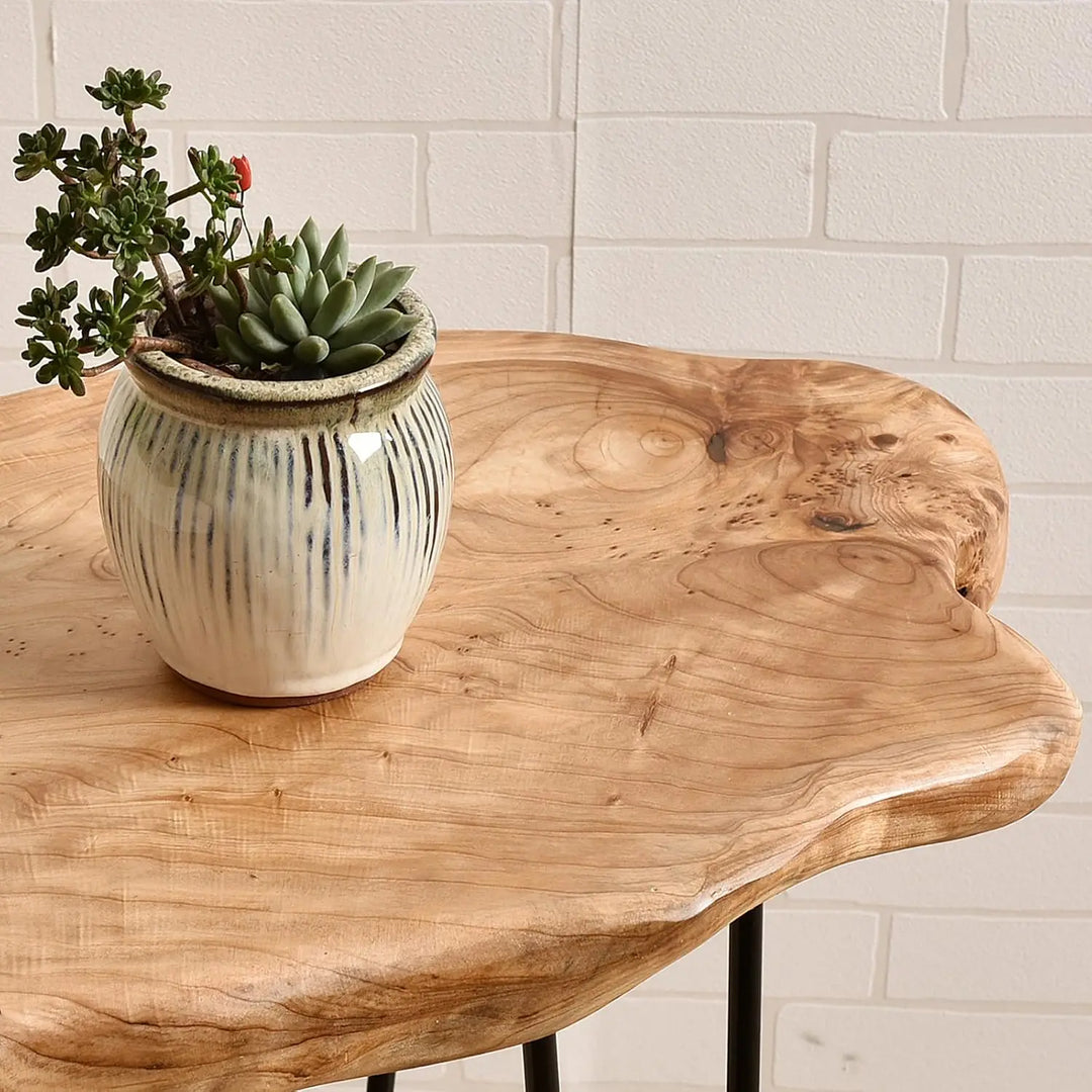 BowLift | Natural Wooden Side Table