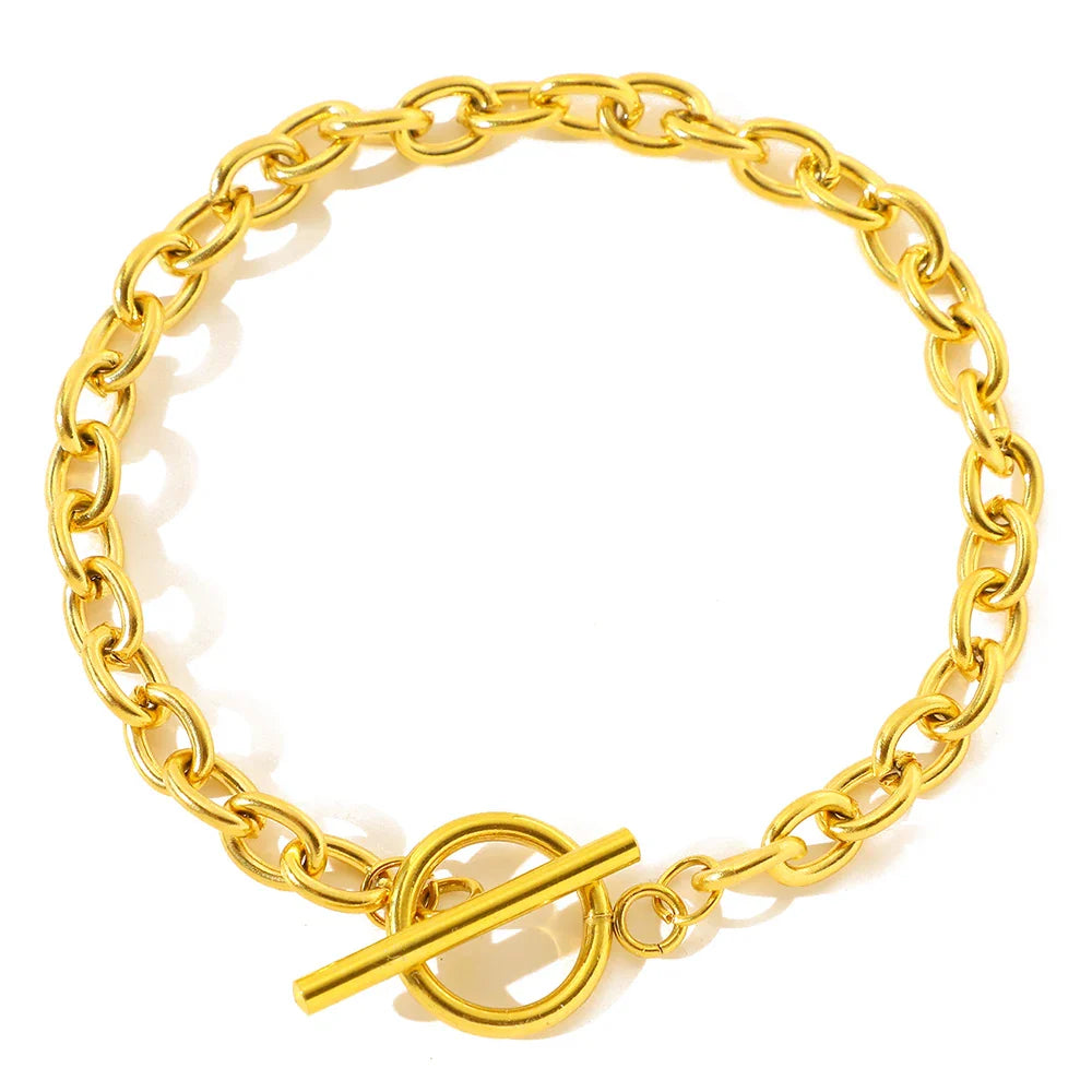 BowLift | Classy Paperclip Circle Bar Clasp Bracelet