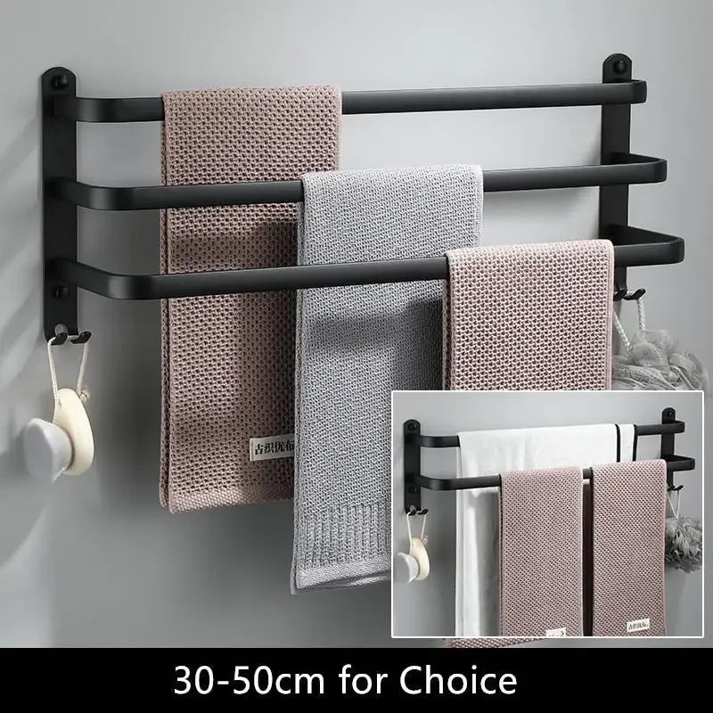 Fester Towel Holder - Black Aluminum | Screw Mount Bowlift