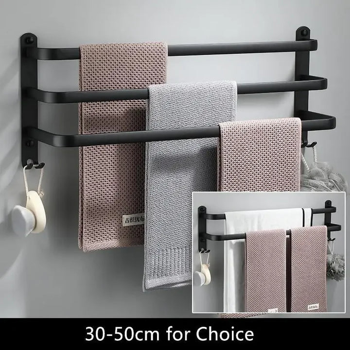 Fester Towel Holder - Black Aluminum | Screw Mount Bowlift