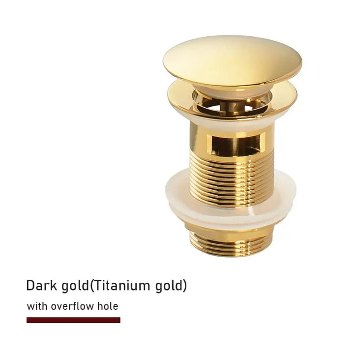 Drain screw with push-down popup – brass | 11 colors | With or without overflow Bowlift