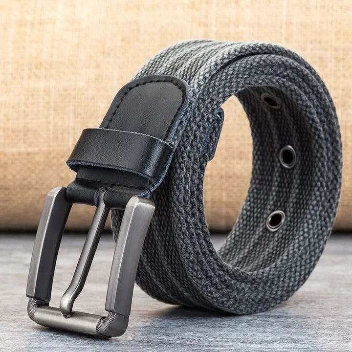 BowLift | Men’s Canvas Belt – Adjustable Casual Striped Waistband
