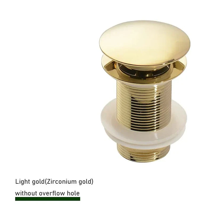 Drain screw with push-down popup – brass | 11 colors | With or without overflow Bowlift